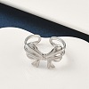 304 Stainless Steel Open Cuff Rings for Women RJEW-A079-11B-P-3
