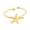 Real 18K Gold Plated 304 Stainless Steel Open Cuff Rings for Women RJEW-B061-02G-06-2