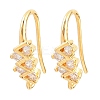 Brass Rhinestone Earring Hooks KK-C261-01E-G-1