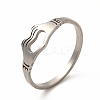 Non-Tarnish 201 Stainless Steel Hollow Out Heart Hand Finger Ring for Women LS-RJEW-K239-03P-3