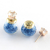 Double Sided Glass Ball Stud Earrings LS-X-EJEW-R104-06F-1