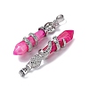 Natural Hot Pink Banded Agate(Dyed & Heated) Pendants G-A241-01P-14-2