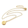 304 Stainless Steel Flat Round Coin Pendant Cable Chain Necklaces for Women LS-STAS-Z108-02G-01-4