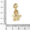 Brass Micro Pave Clear Cubic Zirconia Sea Animals European Dangle Charms KK-Z143-02G-01-3