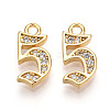 Brass Micro Pave Cubic Zirconia Charms KK-N261-104F-G-1