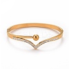 Crystal Rhinestone Wave Hinged Bangle BJEW-G648-04G-1