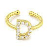 Rack Plating Brass Open Cuff Rings for Women RJEW-F162-01G-D-2