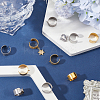 10Pcs 10 Styles 304 Stainless Steel Open Cuff Ring Components STAS-SC0009-07-4