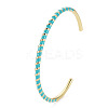 Twisted Brass Enamel Cuff Bangle BJEW-T020-02I-NF-3