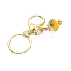 Fortune Cat Porcelain Pendant Keychain KEYC-G064-03B-3