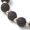 Natural Amber and Lava Rock Beads Stretch Bracelets for Women BJEW-JB13383-02-4