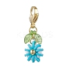 7Pcs Flower Polymer Clay & Glass Pendants Decorations HJEW-MZ00327-3
