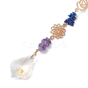 Chakra Natural & Synthetic Gemstone Chip Hanging Suncatchers HJEW-JM02361-4