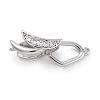 Brass Micro Pave Clear Cubic Zirconia Fold Over Clasps KK-C075-25P-1