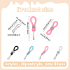 80Pcs 4 Colors Silicone Zipper Pulls HJEW-FG00024-2