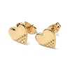 Ion Plating(IP) 304 Stainless Steel Heart Stud Earrings for Women EJEW-F300-07G-1