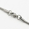 Non-Tarnish 304 Stainless Steel Snake Chain Necklaces NJEW-F027-16-2mm-B-3