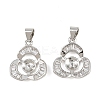 Brass Micro Pave Clear Cubic Zirconia Peg Bails Pin Pendants KK-CBA6A75-06P-1