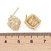 Brass Micro Pave Cubic Zirconia Stud Earring Findings KK-Z094-11G-3
