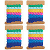 6 Yards 6 Colors Polyester Wavy Fringe Trim Ribbon OCOR-WH0080-44A-1