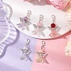 Angel Acrylic & Glass Pearl Pendant Decorations HJEW-JM02364-02-2