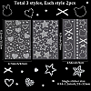 6 Sheets 3 Styles Acrylic Rhinestone Face Body Stickers AJEW-SP0002-68A-2
