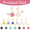 20Pcs 10 Colors Alloy Enamel Smiling Face Pendant Decorations HJEW-YW00218-3