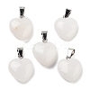 Natural White Jade Charms LS-HEAR-PW0001-057-03-1