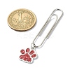 Dog Paw Print Alloy Enamel Pendant Bookmarks AJEW-JK00304-3