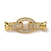 Rack Plating Brass Micro Pave Clear Cubic Zirconia Flod Over Clasps KK-B103-04G-1