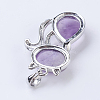 Natural Amethyst Kitten Pendants X-G-P352-B06-2