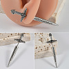 304 Stainless Steel Jet Rhinestone Sword Shaped Cartilage Earrings FS-WG69314-01-2