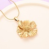 304 Stainless Steel Flower Pendant Snake Chain Necklaces for Women NJEW-F354-11B-G-3