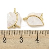 Brass Pave Sea Shell Rose Flower Charms KK-Q820-17G-3