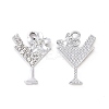 Alloy Crystal Rhinestone Pendants X-ALRI-H004-28P-1