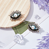 DICOSMETIC 2Pcs Plastic Pearl Eye Brooch with Glass Seed Beaded JEWB-DC0001-11-4