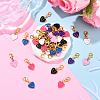 48Pcs 6 Colors Alloy Enamel Heart with Smiling Face Pattern Pendant Decorations HJEW-YW00178-4