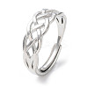 Non-Tarnish 304 Stainless Steel Hollow Sailor's Knot Adjustable Rings RJEW-D006-21P-1