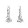 Leaf Rack Plating Brass Cubic Zirconia Hoop Earrings EJEW-K245-26P-1