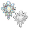 2Pcs Silver Alloy Glass Brooch JEWB-FG0001-55B-1