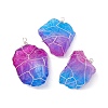 Electroplated Raw Rough Natural Quartz Copper Wire Wrapped Big Pendants PALLOY-JF02283-03-1