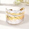 304 Stainless Steel Cuff Bangles for Women BJEW-F509-02A-G-1