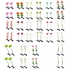 64pcs 16 style Bean Sprout Plastic Alligator Hair Clips PHAR-CP0001-11-1