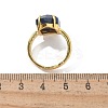 Hexagon Natural Lapis Lazuli Finger Rings RJEW-B113-02G-01-3