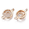 Brass Micro Pave Clear Cubic Zirconia Links Connectors KK-S359-153-RS-2