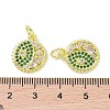 Real 18K Gold Plated Brass Micro Pave Cubic Zirconia Pendants KK-L209-056G-02-3