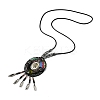 Retro Style Glass & Acrylic & CCB Beads Pendant Necklaces NJEW-Q349-02C-1