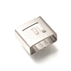 Letter Style 304 Stainless Steel Square Slide Charms STAS-L132-08F-2