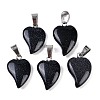 Synthetic Blue Goldstone Heart Pendants G-H073-03P-09-1