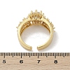 Brass Micro Pave Cubic Zirconia Adjustable Cuff Rings for Women RJEW-C129-04G-5